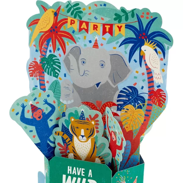 Hallmark Paper Wonder Pack of Pop Up Birthday Cards for Kids Jungle Animals 8 3D Cards and Envelopes