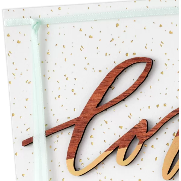 Hallmark Signature Love Card Anniversary Card Romantic Birthday Card Sweetest Day Card You Have My HeartGold and Woodgrain  Love You More