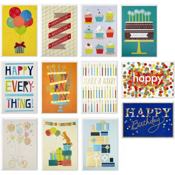 Hallmark Handmade Birthday Cards Assortment Happy Cake Day 12 Cards with Envelopes