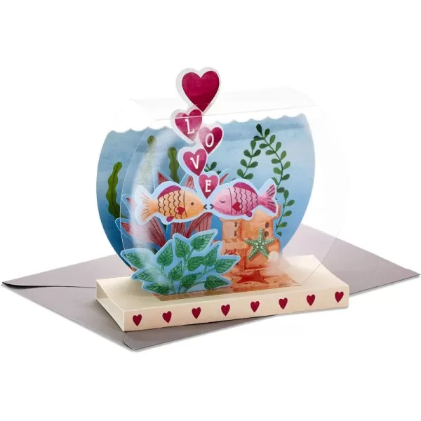 Hallmark Paper Wonder Displayable Pop Up Anniversary Card GoldfishGoldfish