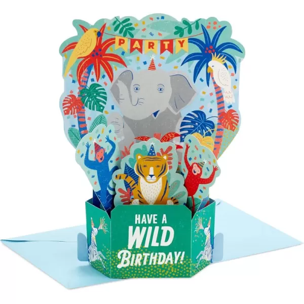 Hallmark Paper Wonder Pack of Pop Up Birthday Cards for Kids Jungle Animals 8 3D Cards and Envelopes