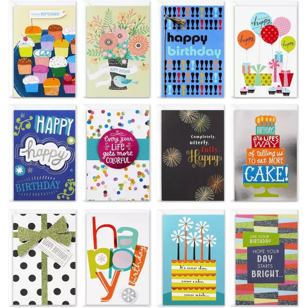 Hallmark Assorted Birthday Greeting Cards 12 Cards and EnvelopesAssorted Birthday 24 Count