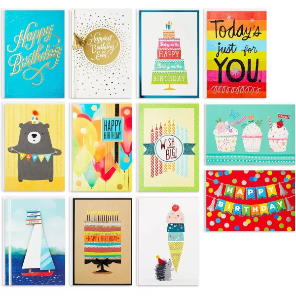 Hallmark Assorted Birthday Greeting Cards 12 Cards and EnvelopesCards  Birthday Cards