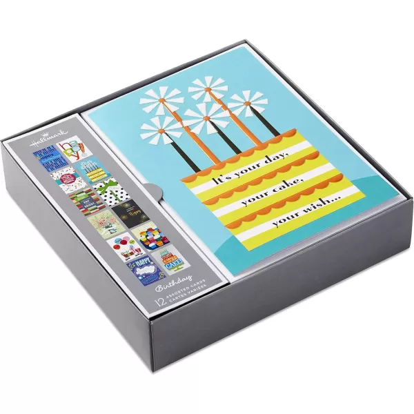 Hallmark Assorted Birthday Greeting Cards 12 Cards and EnvelopesCards  Cards  Happy Cake Day