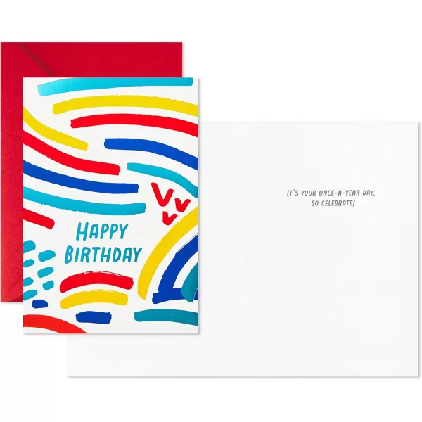 Hallmark Birthday Cards Assortment Happy Cake Day 12 Cards with EnvelopesRainbow Assortment