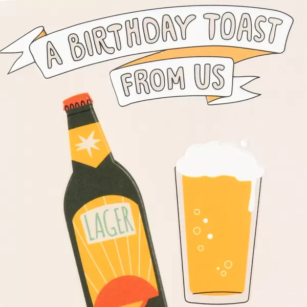 Hallmark Funny Beer Birthday Card from All of Us To A Dad Whos Lager Than Life