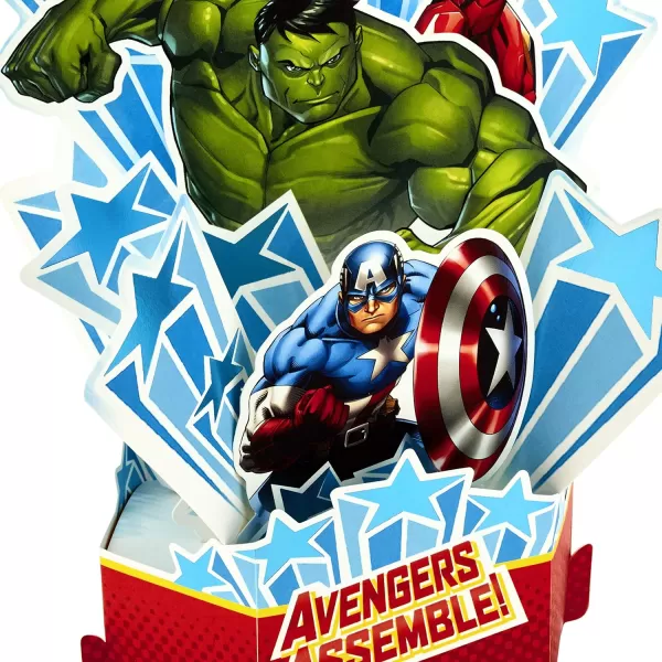 Hallmark Marvel Avengers Pop Up Card Superhero Birthday CakePop Up  Iron Man  Hulk  Captain America