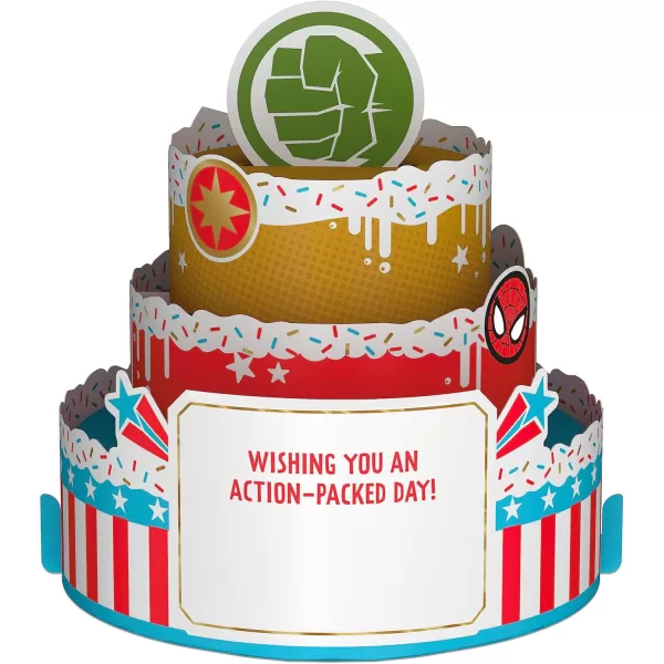 Hallmark Marvel Avengers Pop Up Card Superhero Birthday CakeSuperhero Birthday Cake