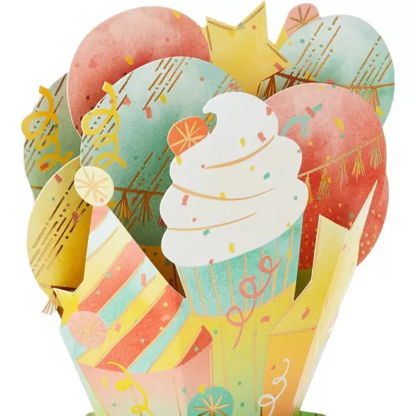 Hallmark Paper Wonder Birthday Pop Up Card Cupcake Balloons BouquetCupcake Balloons Bouquet