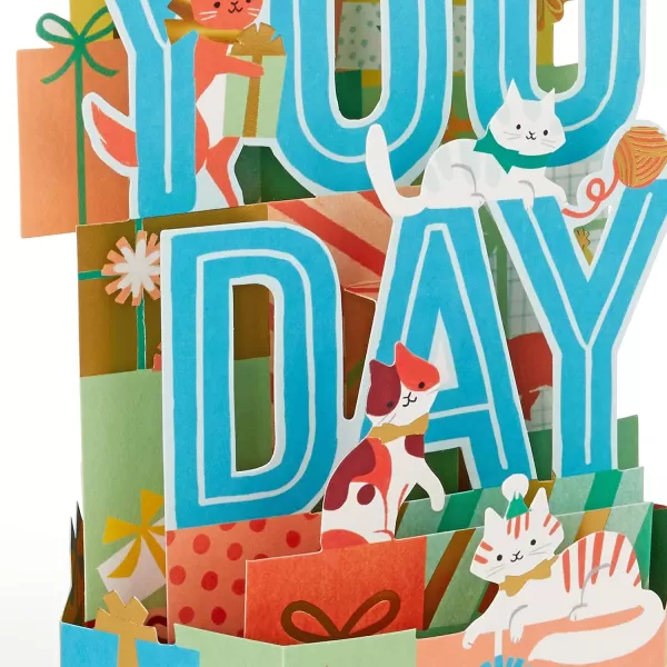 Hallmark Paper Wonder Birthday Pop Up Card Good VibesCats with Presents