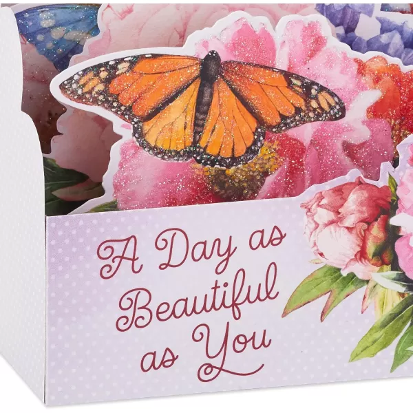 Hallmark Paper Wonder Pop Up Birthday Card for Women Flower GarlandButterfly and Flowers