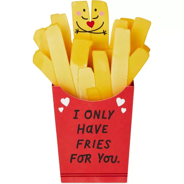 Hallmark Paper Wonder Romantic Pop Up Card Cute Fries for Husband Wife Boyfriend Girlfriend PartnerCute Fries