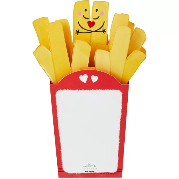 Hallmark Paper Wonder Romantic Pop Up Card Cute Fries for Husband Wife Boyfriend Girlfriend PartnerCute Fries