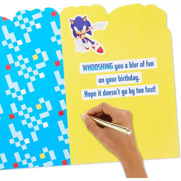 Hallmark SEGA Sonic the Hedgehog Birthday Card for Kids Teens Video Gamers