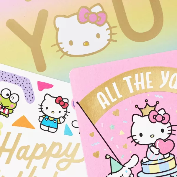 Hallmark Sanrio Hello Kitty Cute Birthday Cards 3 Cards with Envelopes