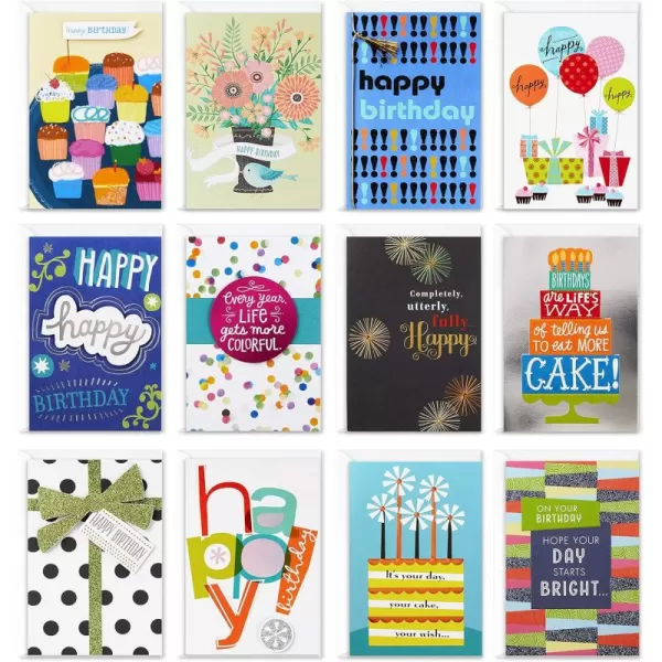 Hallmark Assorted Birthday Greeting Cards 12 Cards and EnvelopesCards