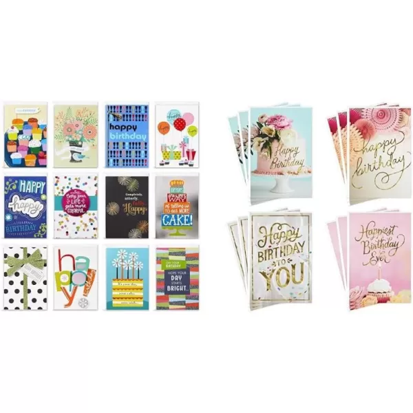 Hallmark Assorted Birthday Greeting Cards 12 Cards and EnvelopesCards Birthday Cards  12 Cards