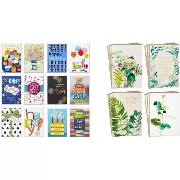 Hallmark Assorted Birthday Greeting Cards 12 Cards and EnvelopesCards Sympathy Cards  5STZ1097