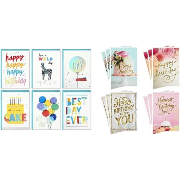 Hallmark Birthday Cards Assortment 24 Cards with Envelopes Rainbow Lettering Best Day EverBest Day