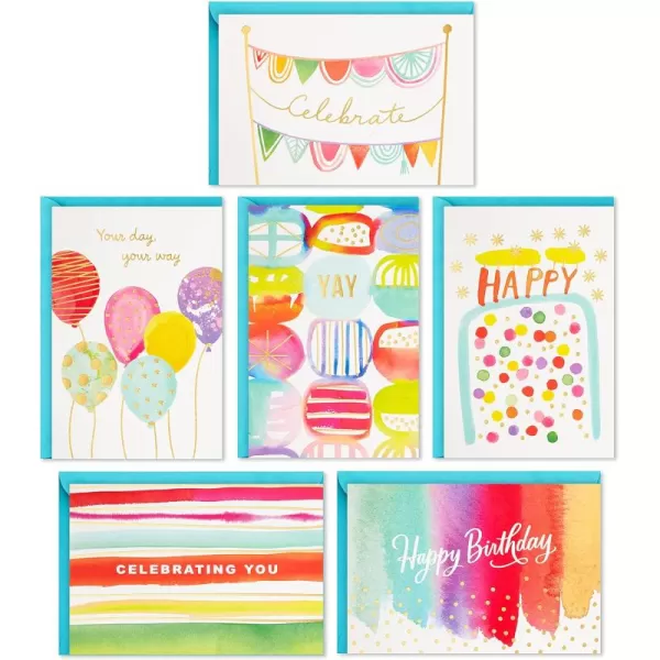 Hallmark Birthday Cards Assortment 36 Cards with Envelopes Bright Birthday WishesCelebrate