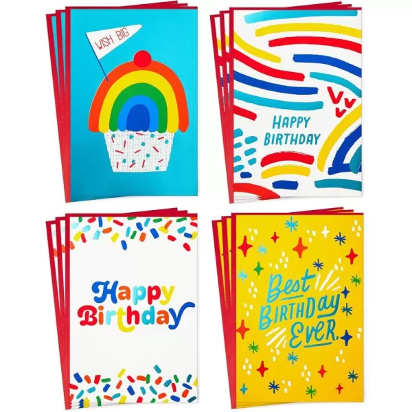 Hallmark Birthday Cards Assortment Happy Cake Day 12 Cards with EnvelopesRainbow Assortment