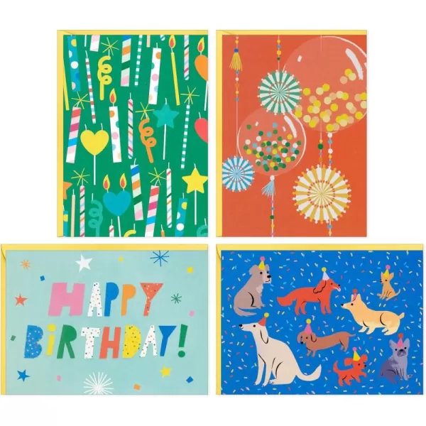 Hallmark Bulk Birthday Note Card Assortment 48 Blank Cards with Envelopes Dogs Candles Balloons