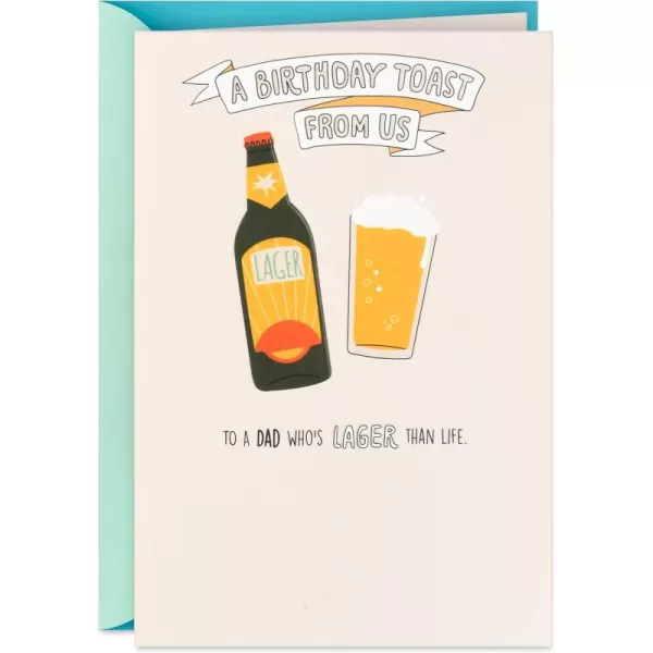 Hallmark Funny Beer Birthday Card from All of Us To A Dad Whos Lager Than Life