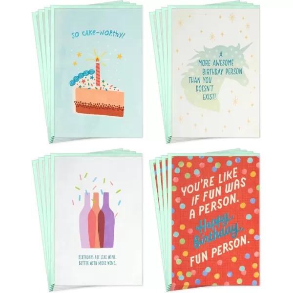 Hallmark Funny Birthday Card Assortment 16 Blank Cards with Envelopes for Friends Sisters Coworkers