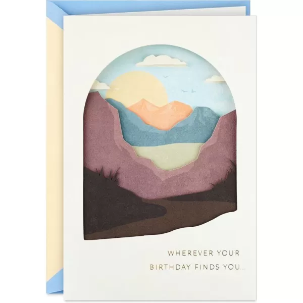 Hallmark Signature Birthday Card Mountain SunsetMountain Sunset