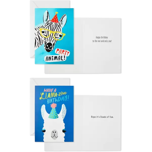 Hallmark Birthday Cards Assortment 16 Cards with Envelopes Party AnimalsBirthday Animals