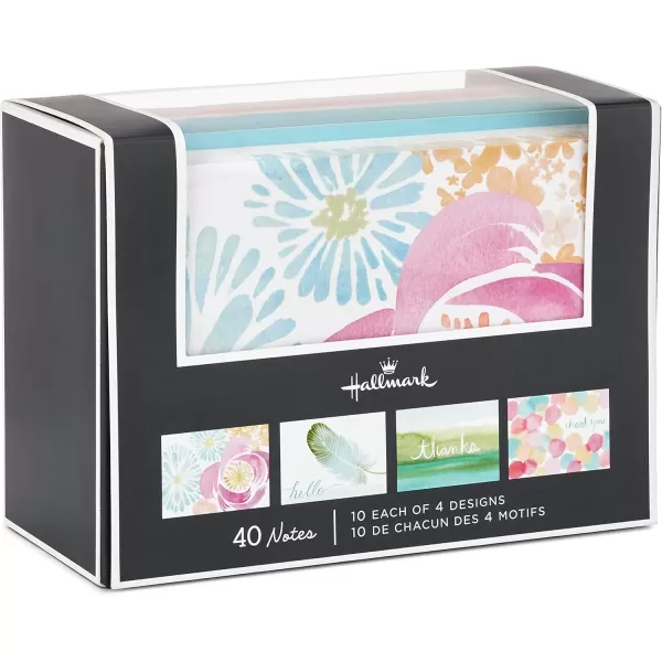 Hallmark Blank Cards Watercolor Designs 40 Cards with Envelopes Model Number 5WDN2068Watercolor Designs