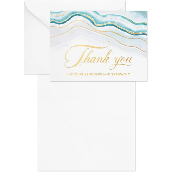 Hallmark Funeral Thank You Cards Watercolor Agate 20 Thank You for Your Sympathy Cards with Envelopes