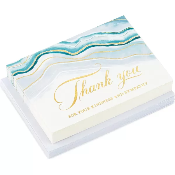 Hallmark Funeral Thank You Cards Watercolor Agate 20 Thank You for Your Sympathy Cards with Envelopes