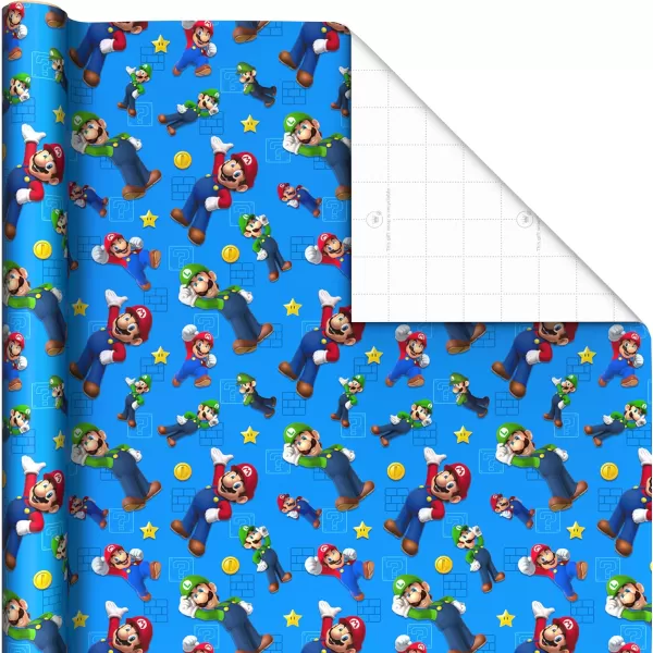 Hallmark Nintendo Super Mario Birthday Wrapping Paper Rolls for Kids Birthdays Christmas Any Occasion Set of 3 Rolls 60 Sq Ft Total Mario Luigi Yoshi Bowser Princess Peach Toad