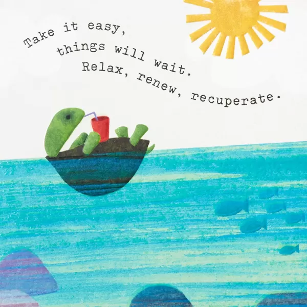 Hallmark Pack of 2 Get Well Soon Encouragement Cards Floating TurtleFloating Turtle