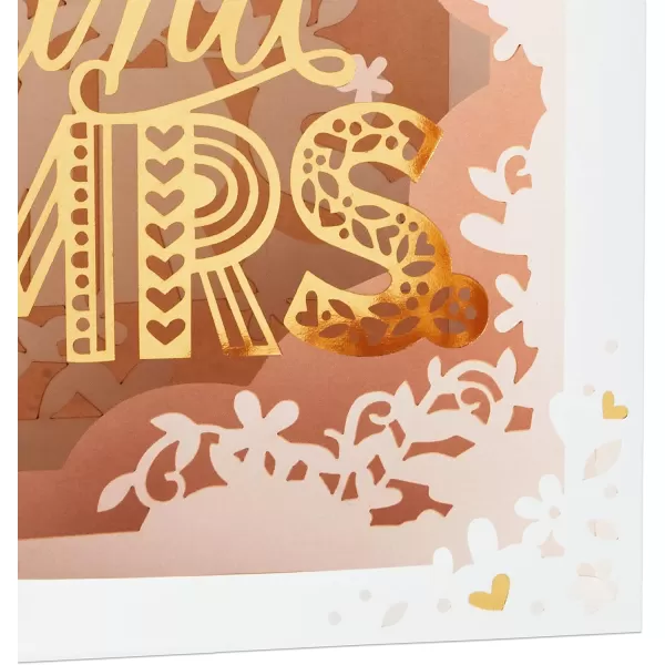 Hallmark Paper Wonder Pop Up Wedding Card Mr and MrsGold