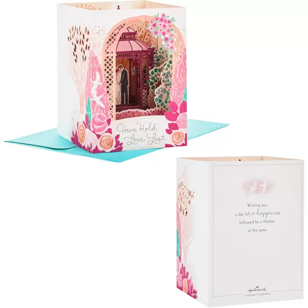 Hallmark Paper Wonder Pop Up Wedding Card Mr and MrsPink