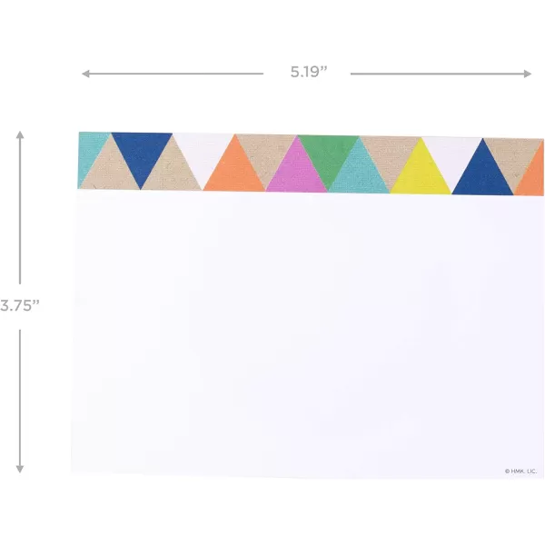 Hallmark SinglePanel Notecards Triangle Trim 50 Cards and EnvelopesTriangle Trim