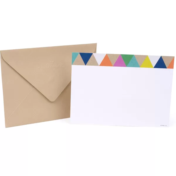 Hallmark SinglePanel Notecards Triangle Trim 50 Cards and EnvelopesTriangle Trim