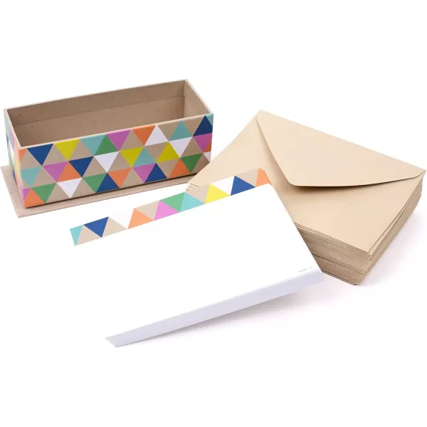 Hallmark SinglePanel Notecards Triangle Trim 50 Cards and EnvelopesTriangle Trim