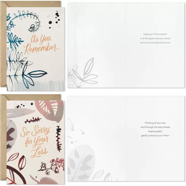 Hallmark Sympathy Card Assortment 16 Cards with Envelopes 4 Designs Minimalist Nature