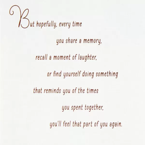 Hallmark Sympathy Card Gemstone FeatherLet There Be Memories