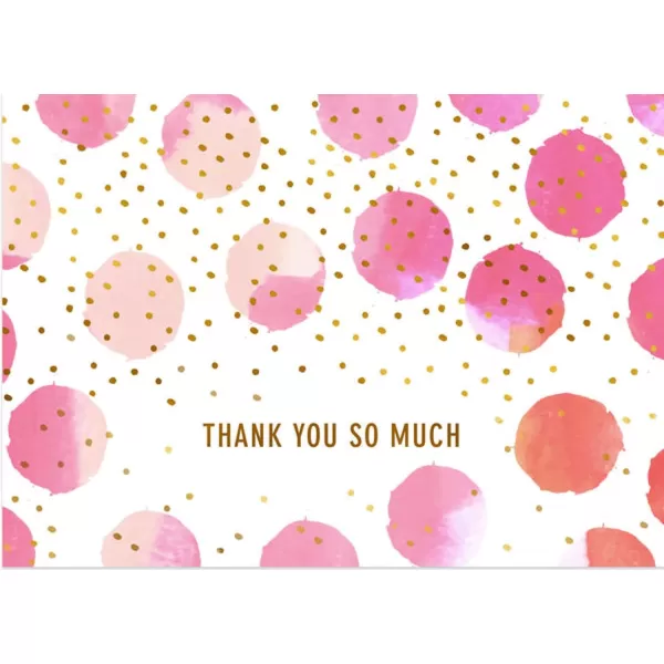 Hallmark Thank You Cards Assortment Pink and Gold Watercolor 40 Thank You Notes with Envelopes for Wedding Bridal Shower Baby Shower Business GraduationPink  Gold