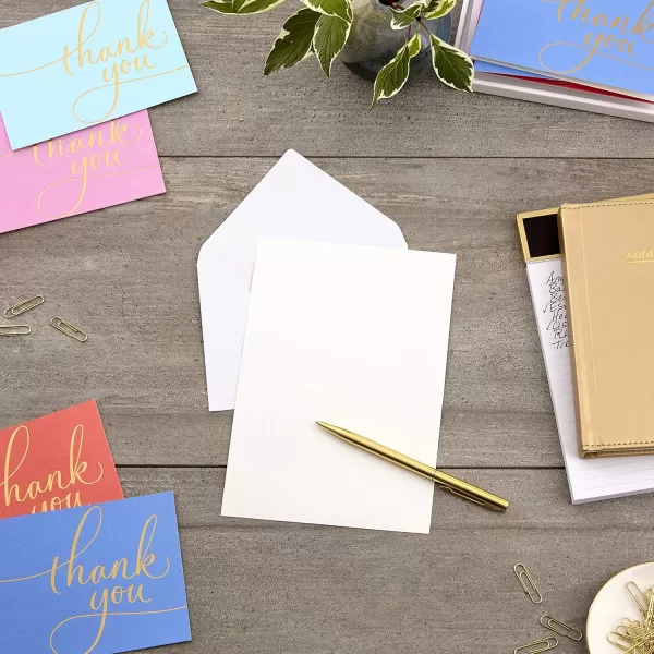 Hallmark Thank You Cards Assortment Pink and Gold Watercolor 40 Thank You Notes with Envelopes for Wedding Bridal Shower Baby Shower Business GraduationSolids  Gold