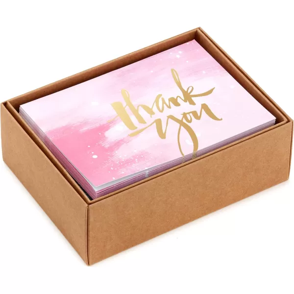 Hallmark Thank You Cards Assortment Pink and Gold Watercolor 40 Thank You Notes with Envelopes for Wedding Bridal Shower Baby Shower Business GraduationPink  Gold