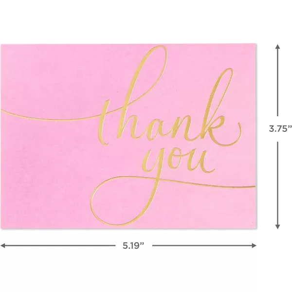 Hallmark Thank You Cards Assortment Pink and Gold Watercolor 40 Thank You Notes with Envelopes for Wedding Bridal Shower Baby Shower Business GraduationSolids  Gold