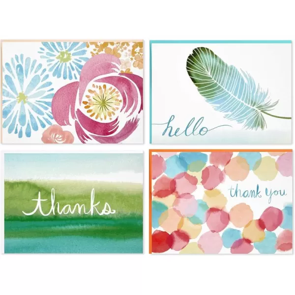 Hallmark Blank Cards Watercolor Designs 40 Cards with Envelopes Model Number 5WDN2068Watercolor Designs