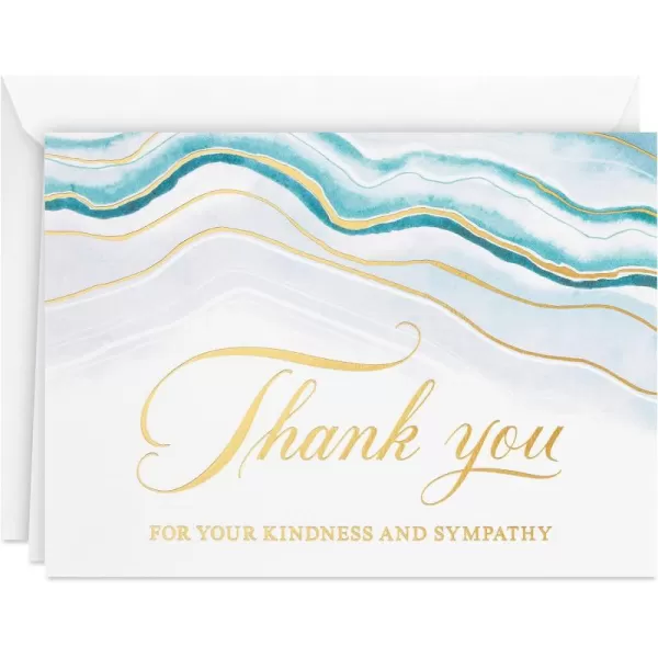 Hallmark Funeral Thank You Cards Watercolor Agate 20 Thank You for Your Sympathy Cards with Envelopes