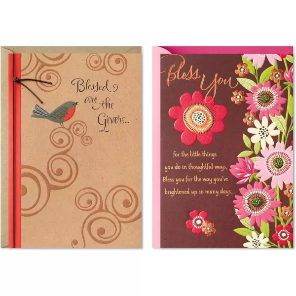 Hallmark Mahogany Religious Thank You Cards Pack of 2 Blessed for Nurses Day Administrative Professionals Day Clergy and MoreBlessed