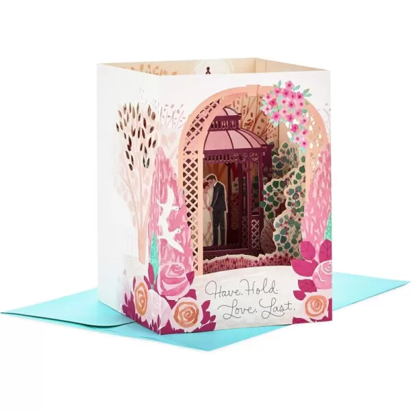 Hallmark Paper Wonder Pop Up Wedding Card Mr and MrsPink